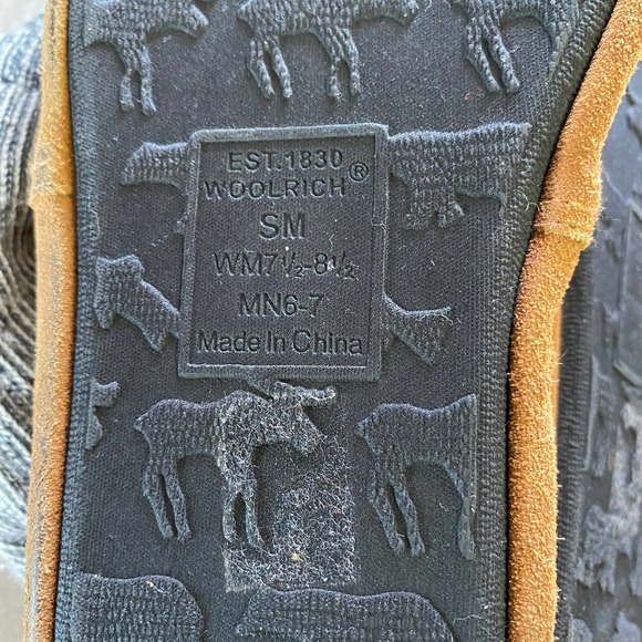 Woolrich Gray Lined Leather Unisex Hard Bottom Hiking Cabin Camping Outdoo… - Picture 5 of 5